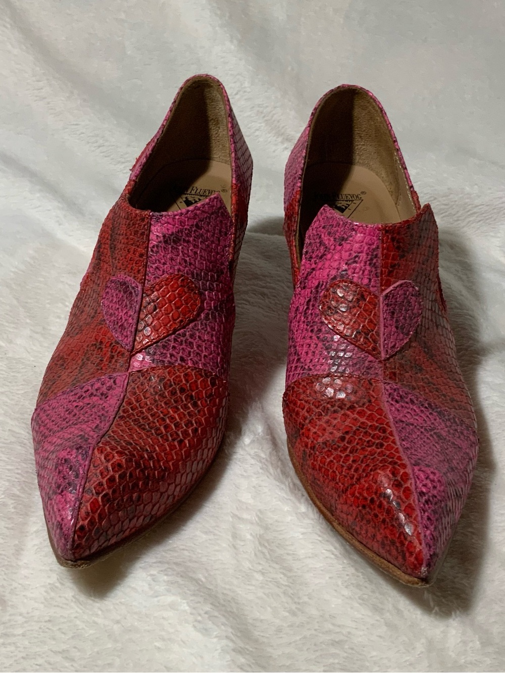 Red pink snake heart Kaija Fluevog
